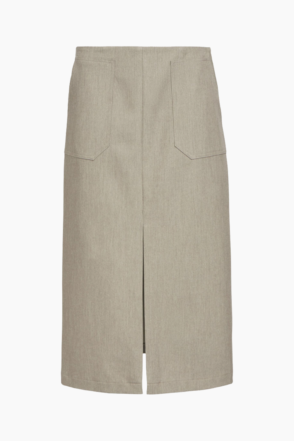 Se ObjSonne Long Skirt - Humus/Melange - Object - Grå XL hos QNTS.dk