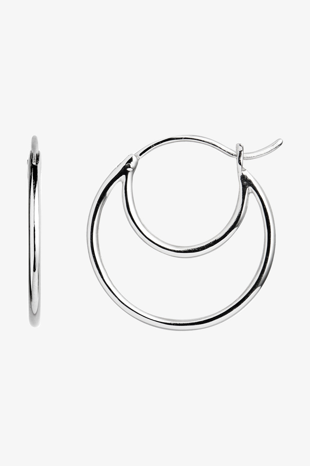 Billede af Double Creol Earring - Silver - Stine A - Sølv One Size