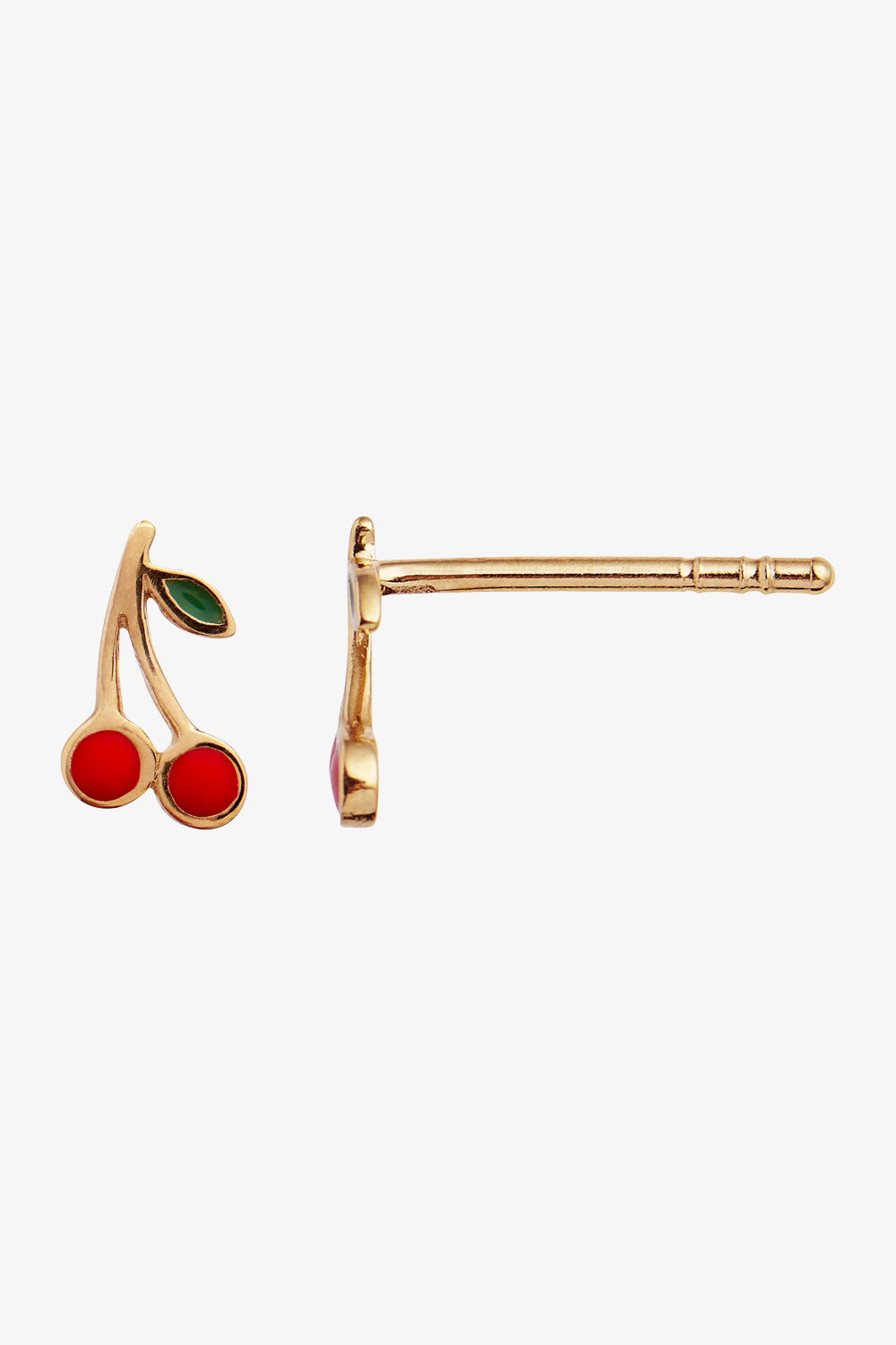 Billede af Petit Cherry Earring Enamel - Gold - Stine A - Guld One Size hos QNTS.dk
