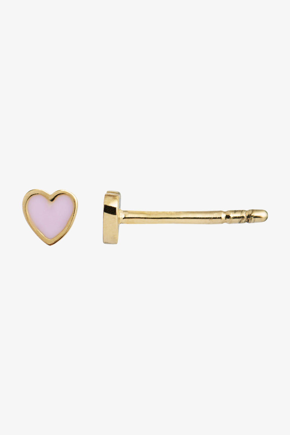 Billede af Petit Love Heart Light Pink Enamel - Gold - Stine A - Guld One Size
