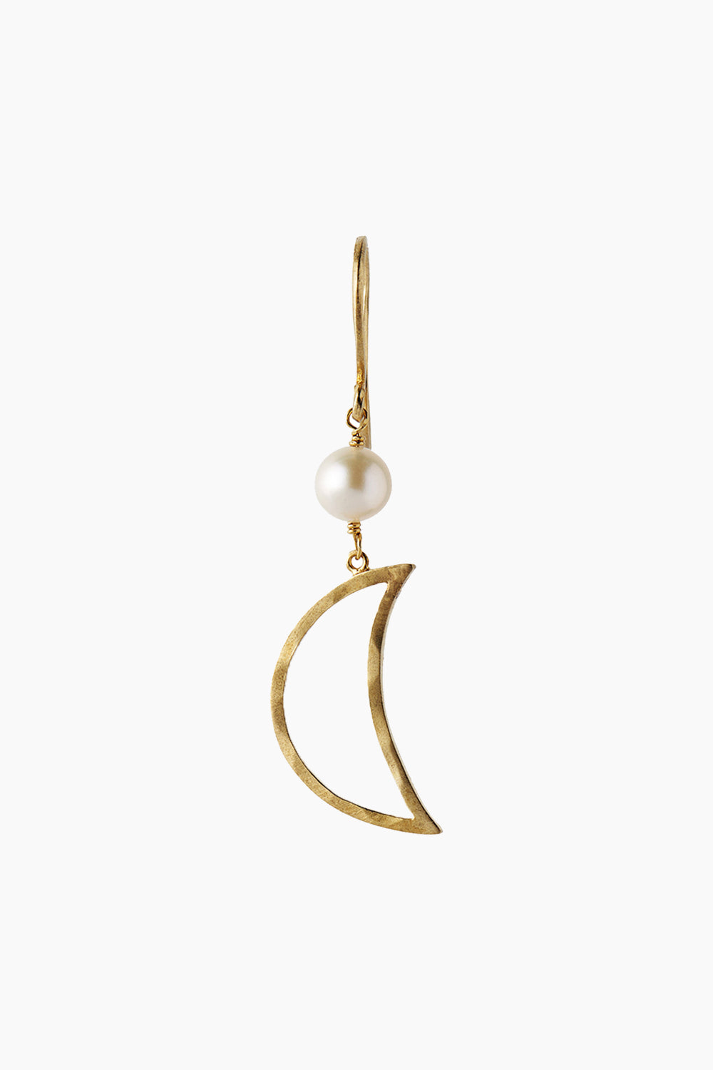 Bella Moon Earring with Pearl - Gold - Stine A - Guld One Size