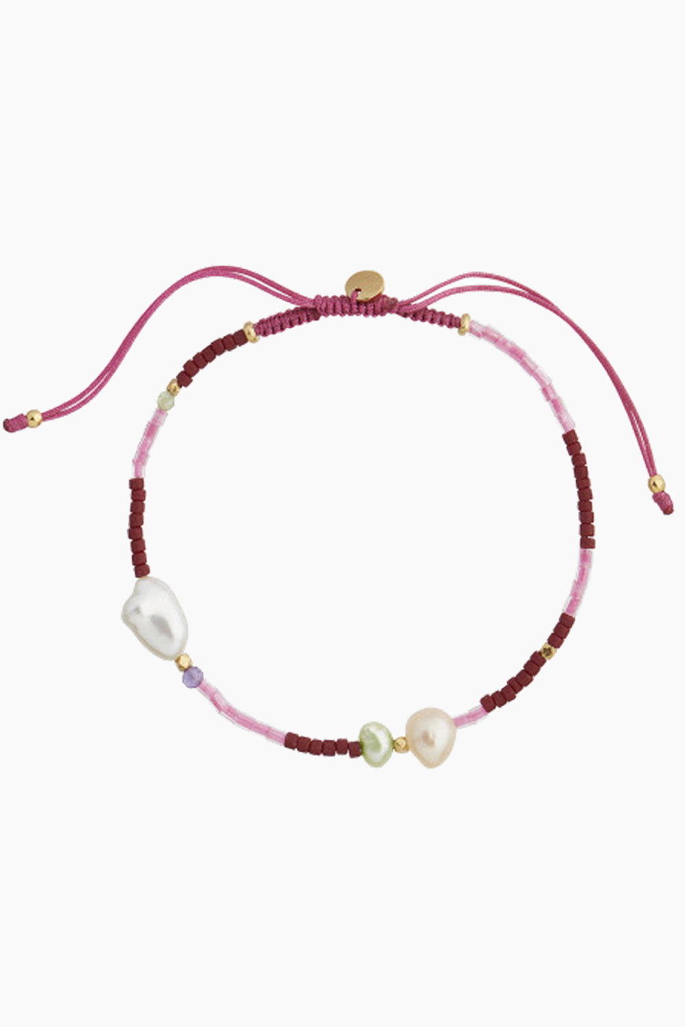 Se Deep Sea Bracelet - Cherry Pink Ribbon - Stine A - Pink One Size hos QNTS.dk