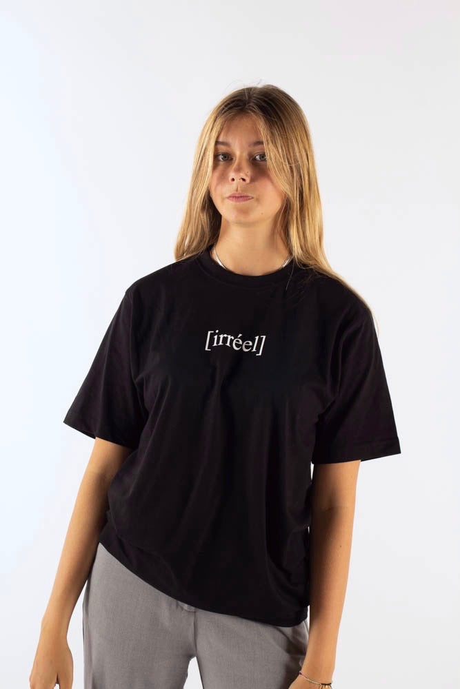 Elisa Mid Logo T-shirt - Black - Irréel - Sort XS