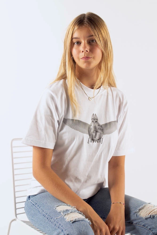 Elisa Wing T-shirt - White - Irréel - Hvid XL
