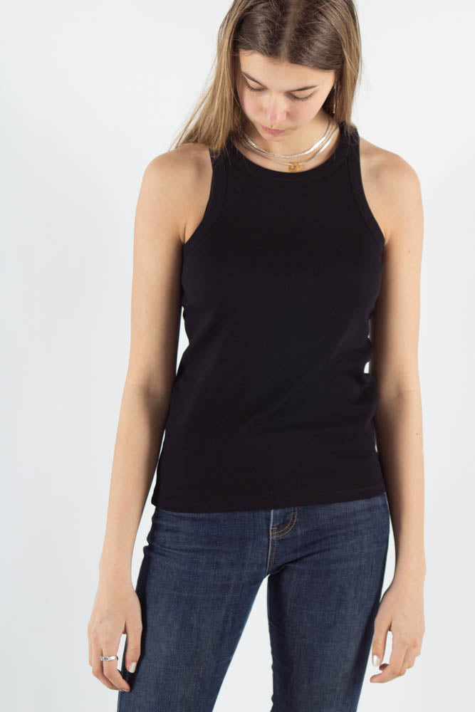 Katy Rib Tank Top - Black - Bruuns Bazaar - Sort XS