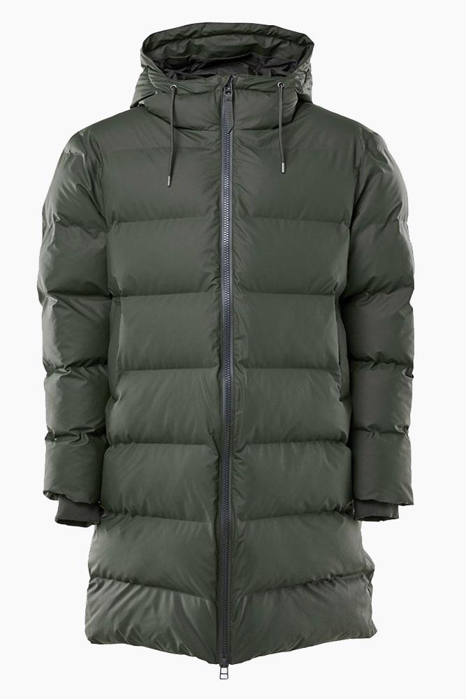 Billede af Long Puffer Jacket - Green - Rains - Grøn XS