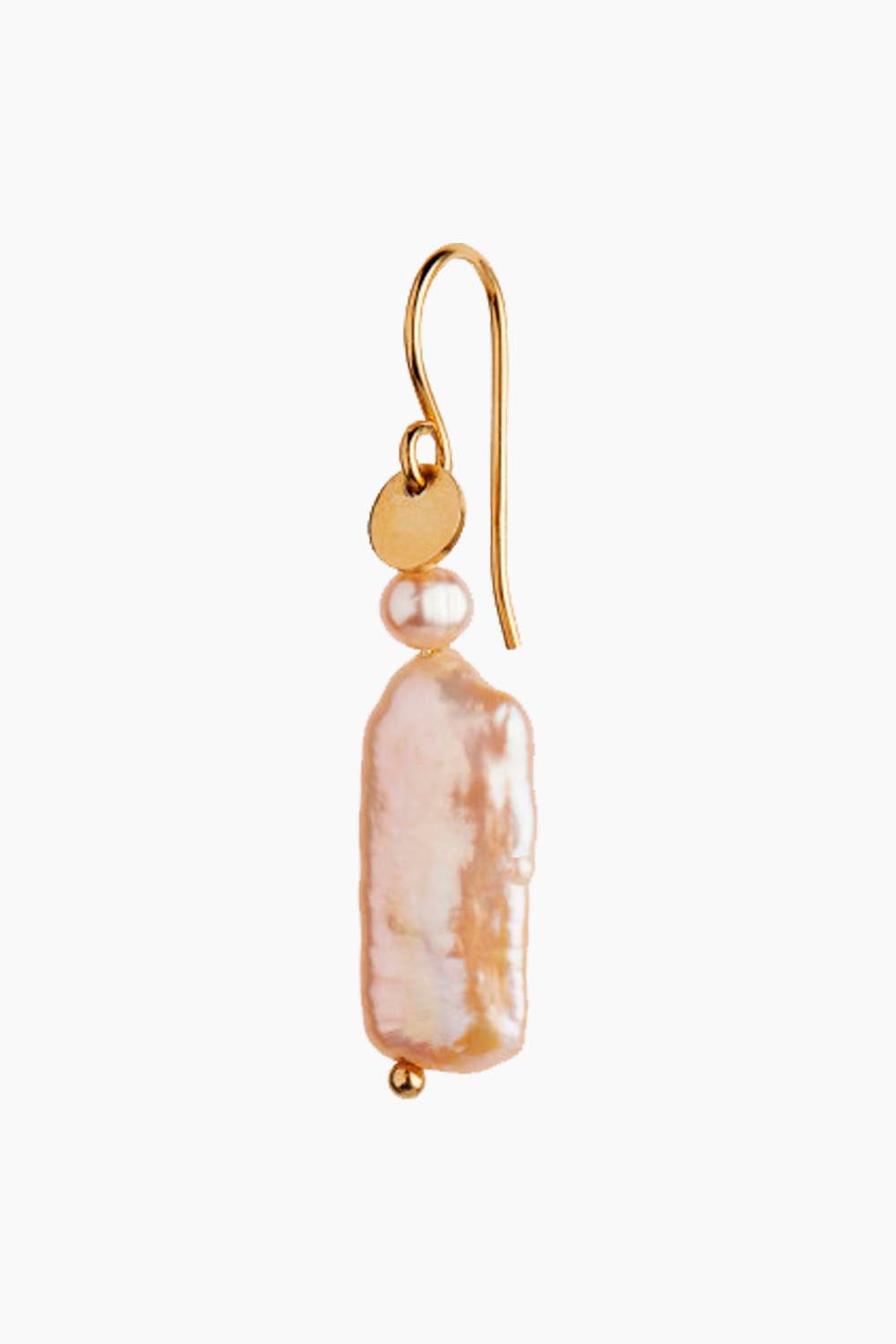 Billede af Long Baroque Pearl Earring Peach Sorbet - Gold - Stine A - Guld One Size