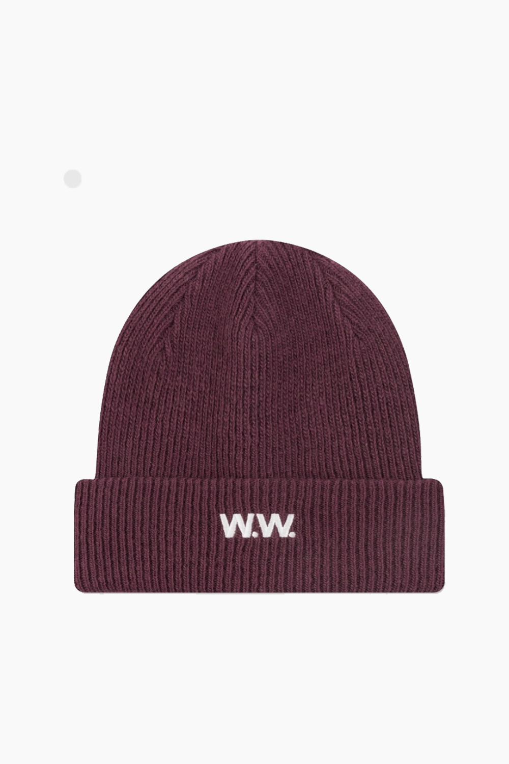 Se Mande Ribbed Beanie - Dark Burgundy - Wood Wood - Bordeaux One Size hos QNTS.dk