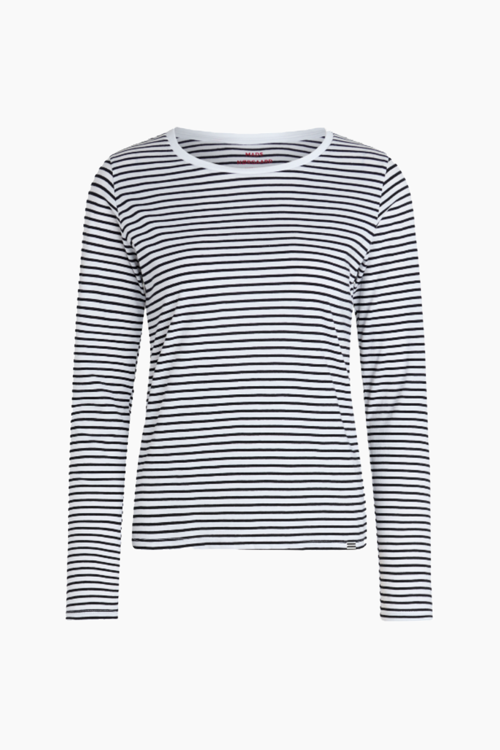 Se Organic Jersey Stripe Tenna Tee - White/Black - Mads Nørgaard - Stribet M hos QNTS.dk