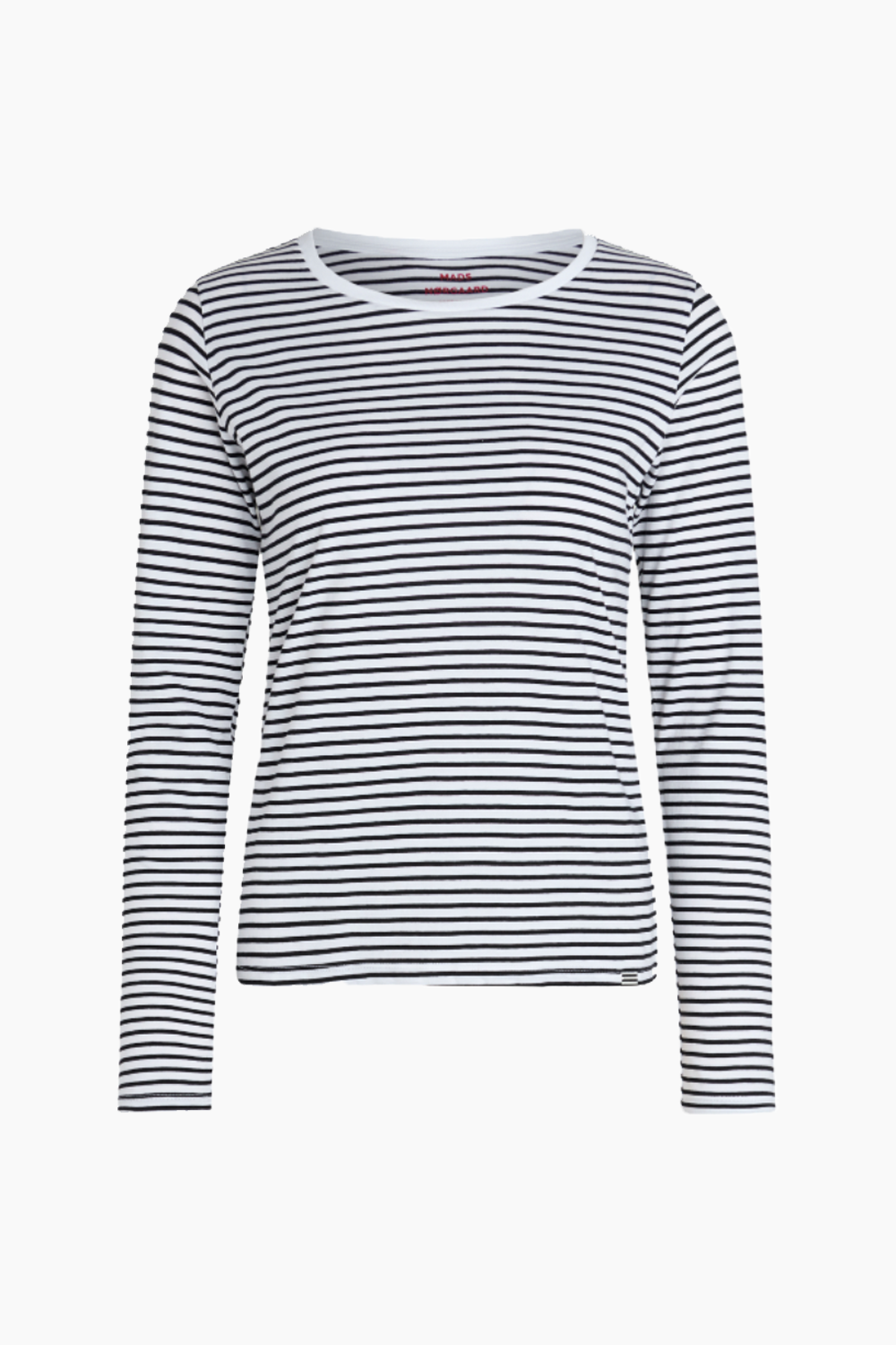 Billede af Organic Jersey Stripe Tenna Tee - White/Black - Mads Nørgaard - Stribet S