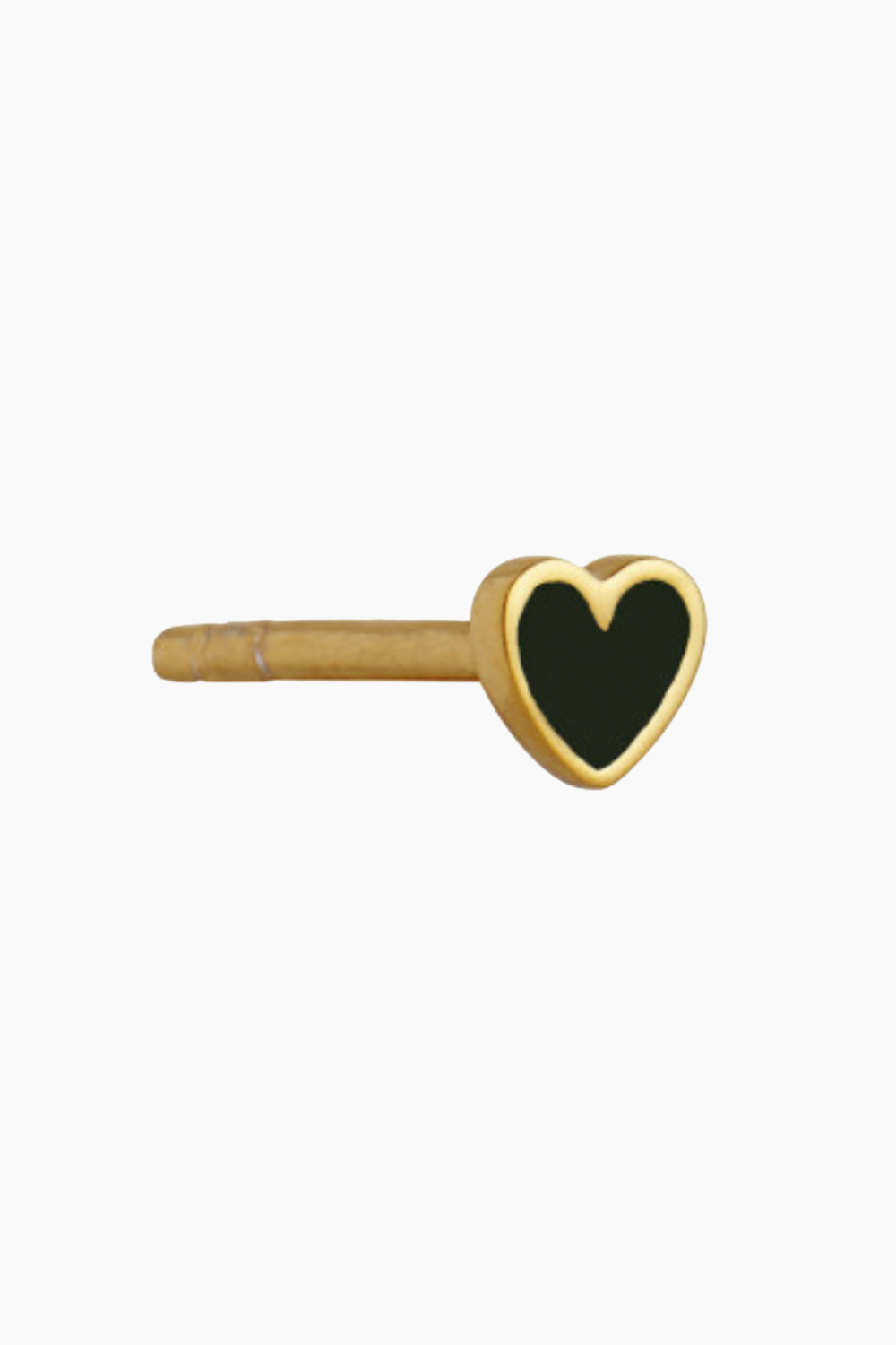 Billede af Petit Love Heart - Black Enamel - Gold - Stine A - Sort One Size