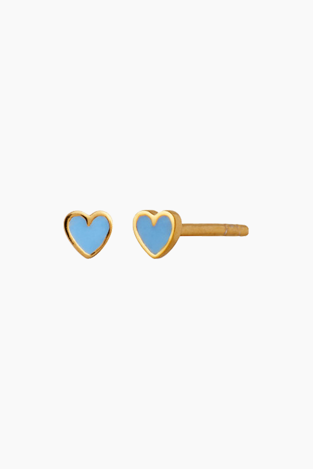 Billede af Petit Love Heart Light Blue Enamel - Gold - Stine A - Guld One Size