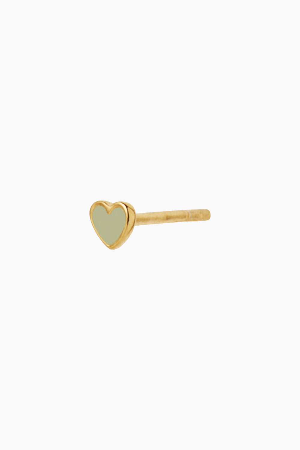 Se Petit Love Heart Olive Green Enamel - Gold - Stine A - Guld One Size hos QNTS.dk