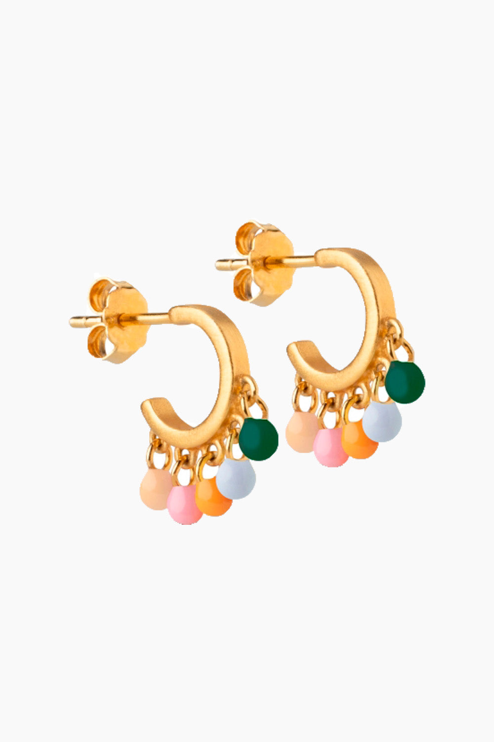 Billede af Rainbow Dreamy Hoops - Gold - ENAMEL - Guld One Size