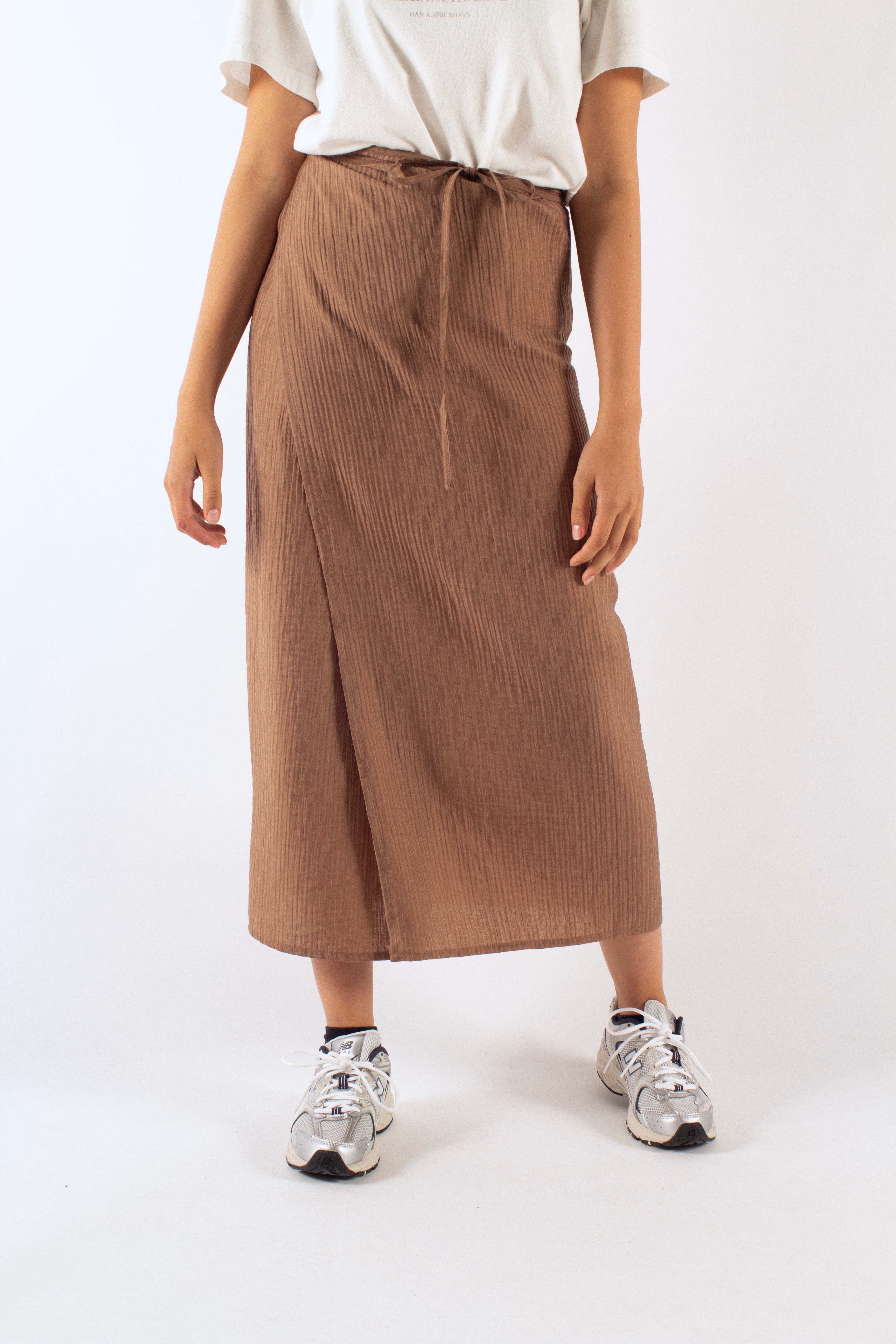 SaffyRS Wrap Skirt - Wood - Résumé - Brun L