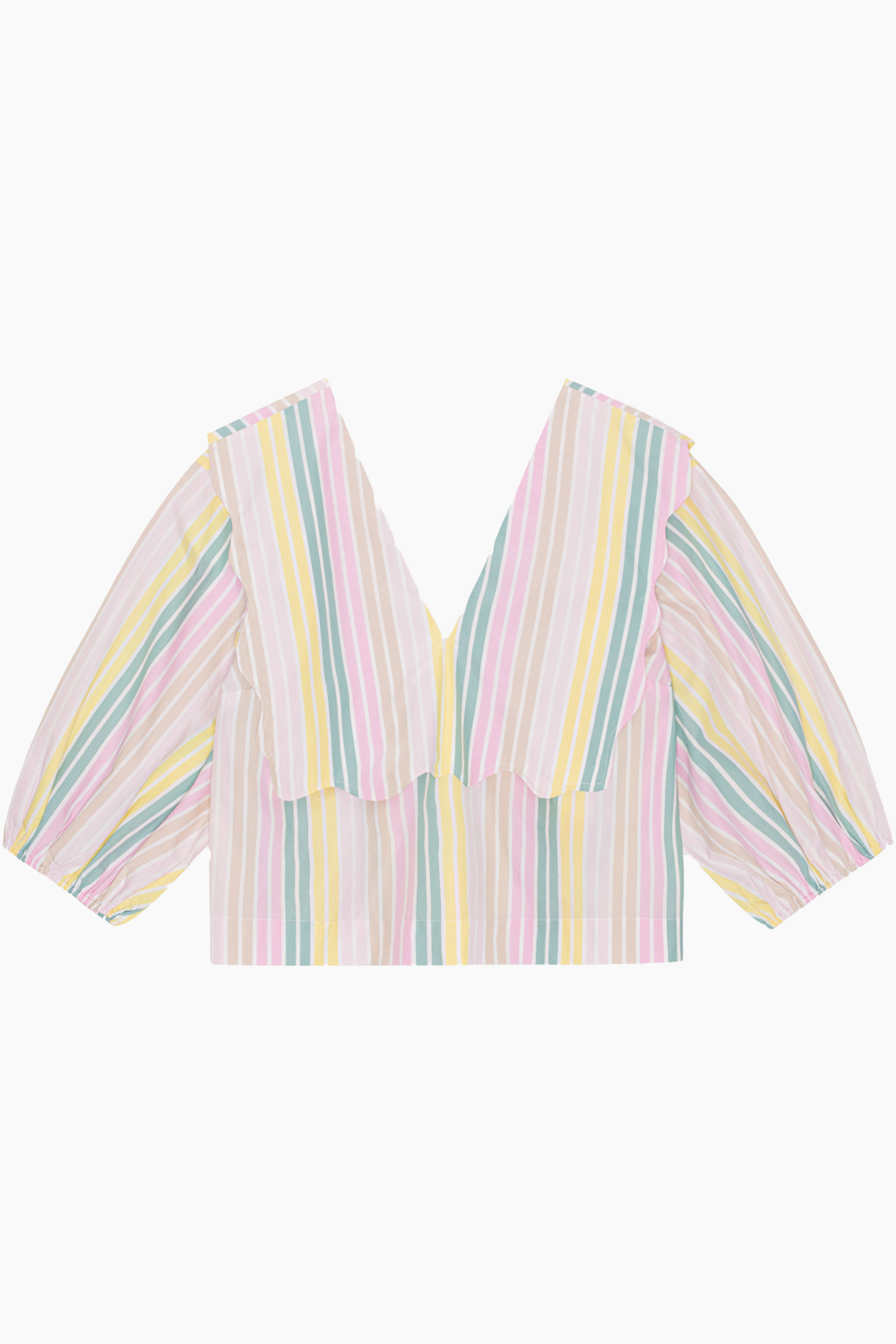 Se Stripe Cotton Rhythm Collar Blouse F7767 - Multicolour - GANNI - Stribet M hos QNTS.dk
