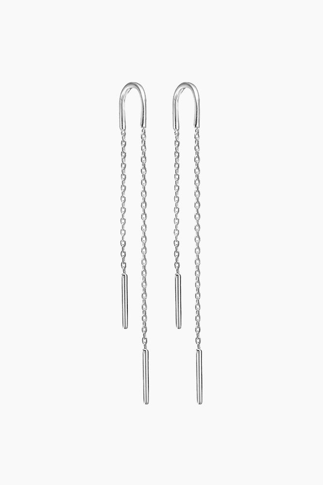 Se Hoop Chain Earring - Silver - ENAMEL - Sølv One Size hos QNTS.dk