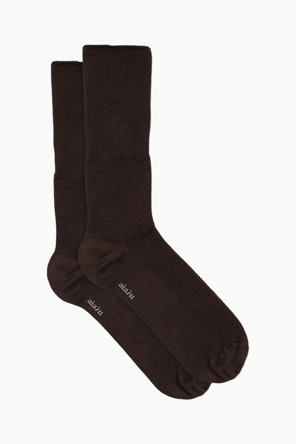 Se Wool Rib Socks - Brown - Aiayu - Brun 36-38 hos QNTS.dk