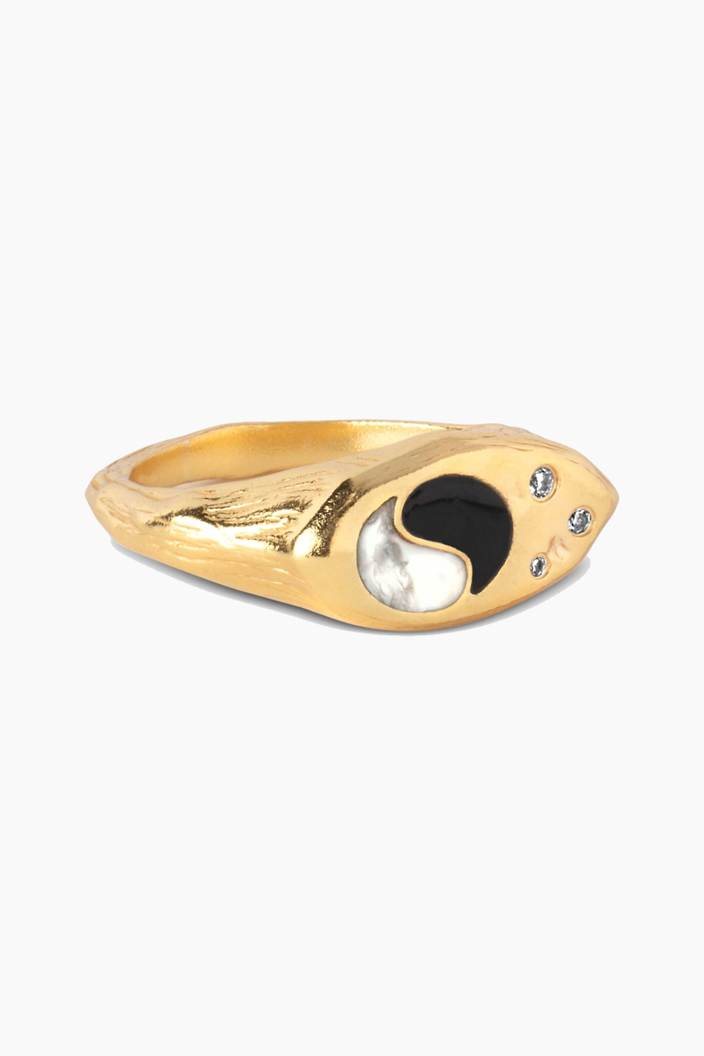 Se Yin Yang Ring - Gold - Enamel - Guld 57 hos QNTS.dk