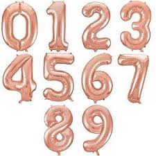 rose gold foil number balloons