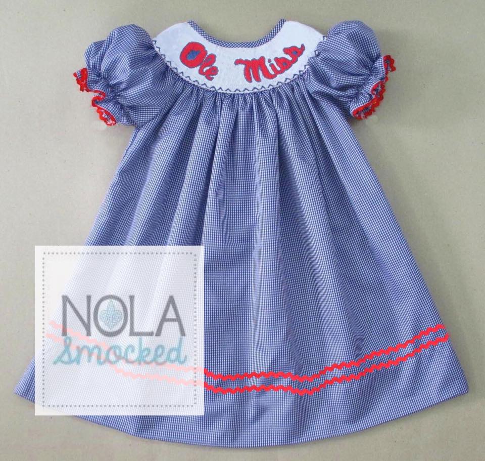 smocked ole miss baby clothes