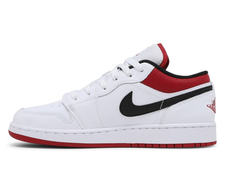 gym red and white jordan 1 low