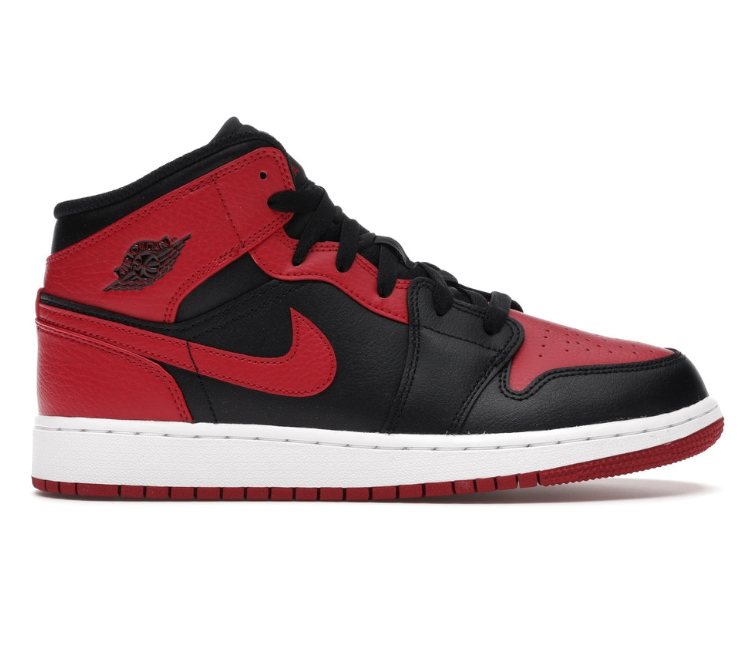 air jordan 1 mid red and black womens