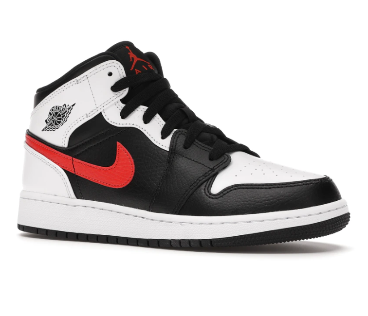 air jordan 1 mid black chile red white release date