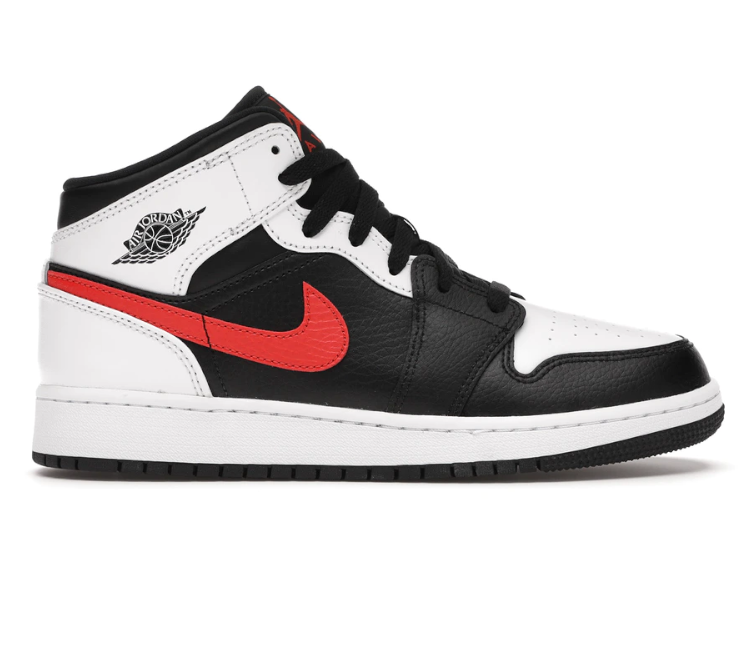 air jordan 1 mid white red black