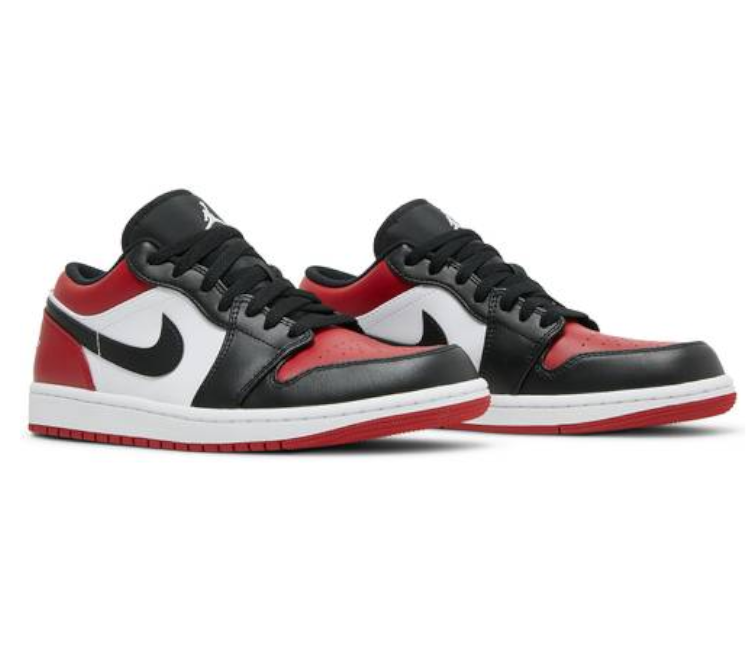 black and red jordans low top