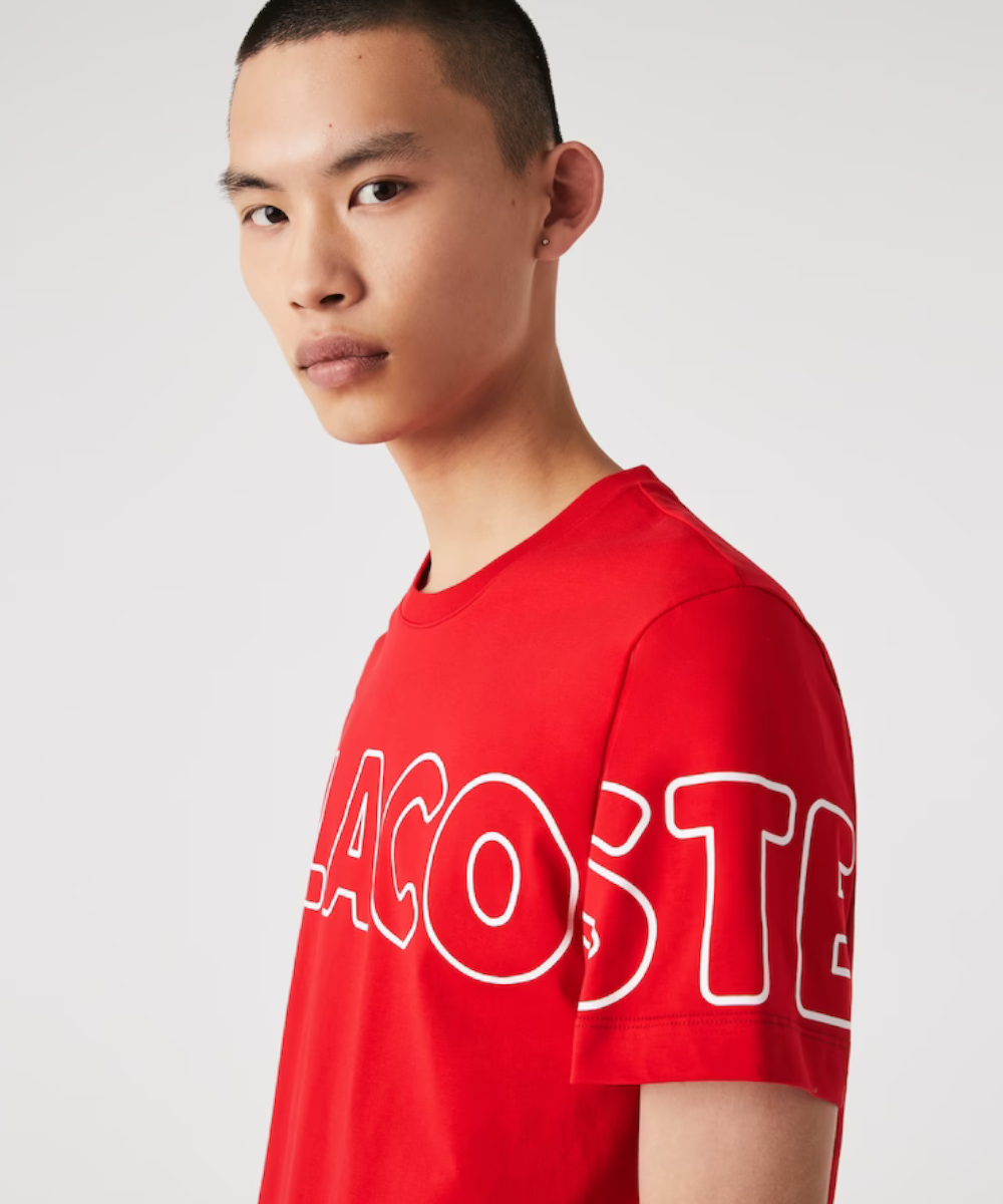 red lacoste crew neck