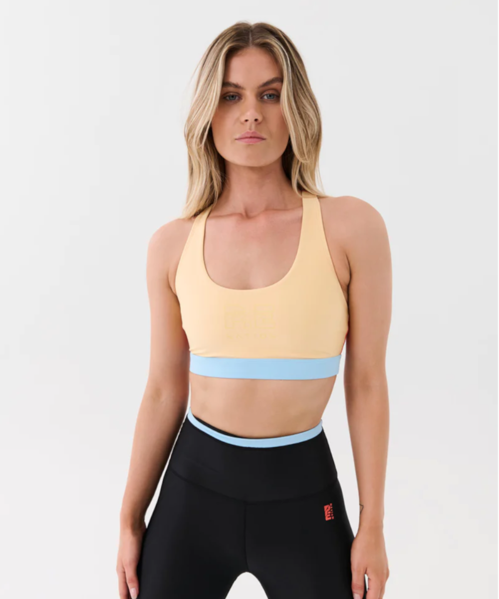 Official P.E Nation Man Draw Sports Bra in Stripe Print at ShoeGrab