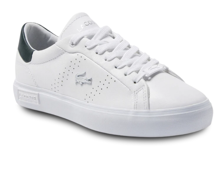 Lacoste Game Advance trainers in white and light pink