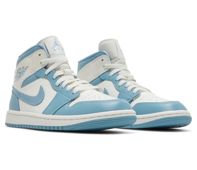 blue air jordan 1 mid womens