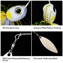 Load image into Gallery viewer, Scylla Double Hook Spinner Baits, Bass Fishing Jigs Lure Kits for Salmon Pike Trout Walleye - GOTURE
