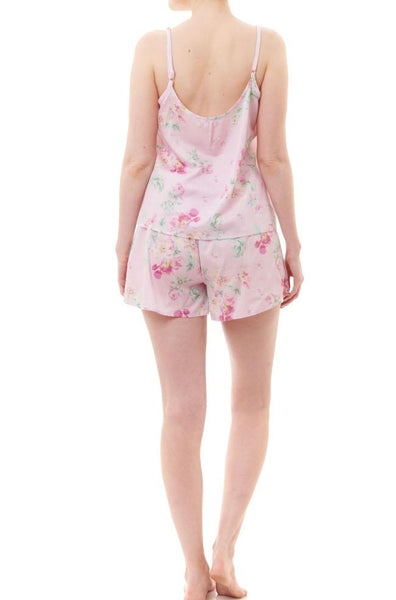 Bridie Shortie Cotton Cami Set (Pink Floral)