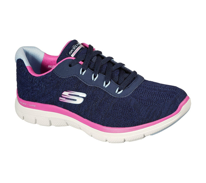 skechers max flex engineered mesh lace trainer