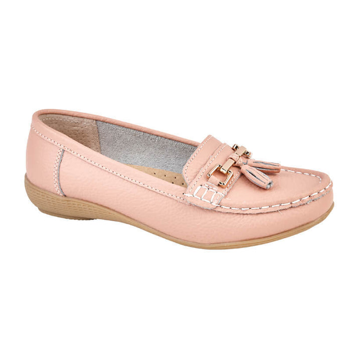 baby pink loafers