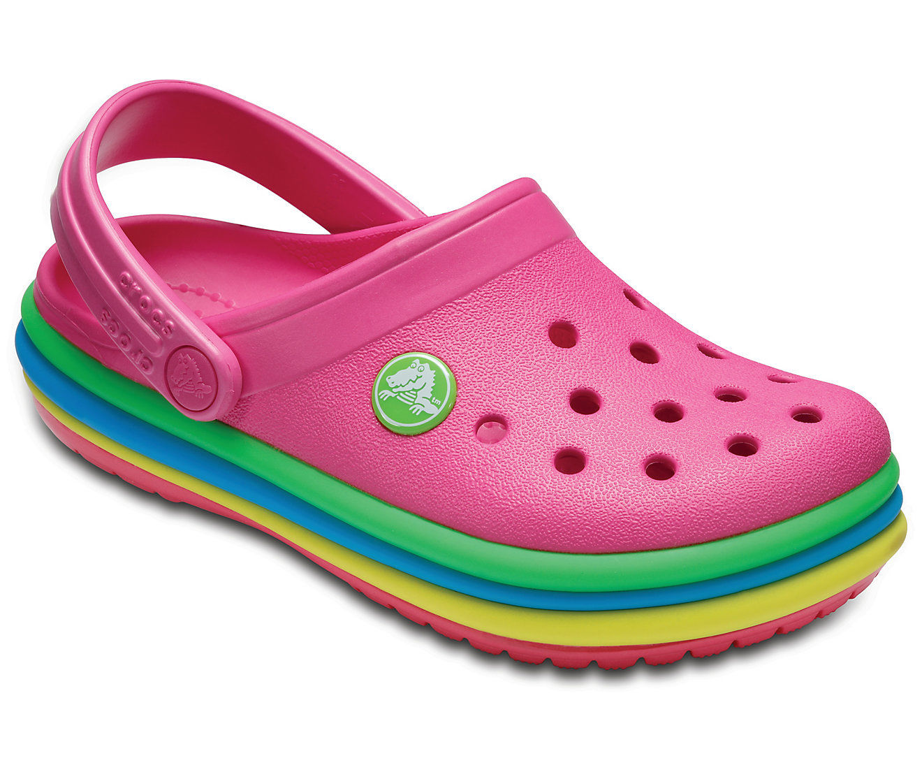 crocs rainbow shoes