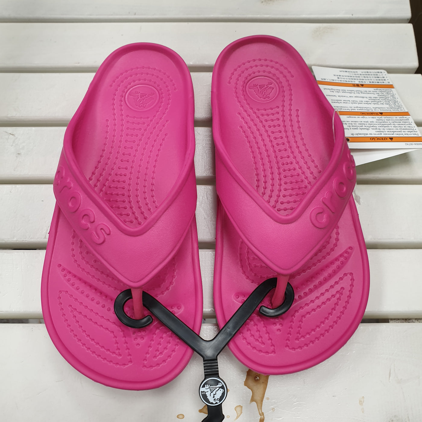 pink croc flip flops