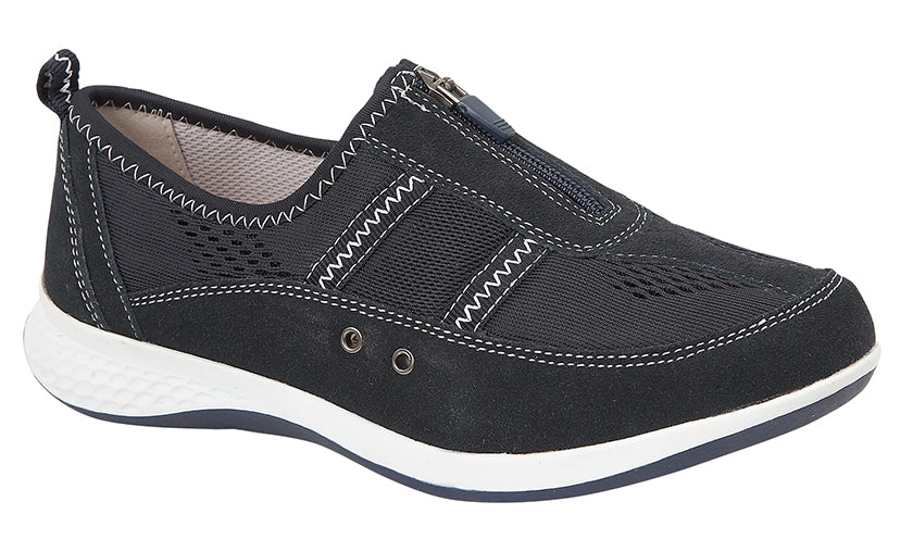 L535C Navy Womens Wide Fit Casual Shoes 