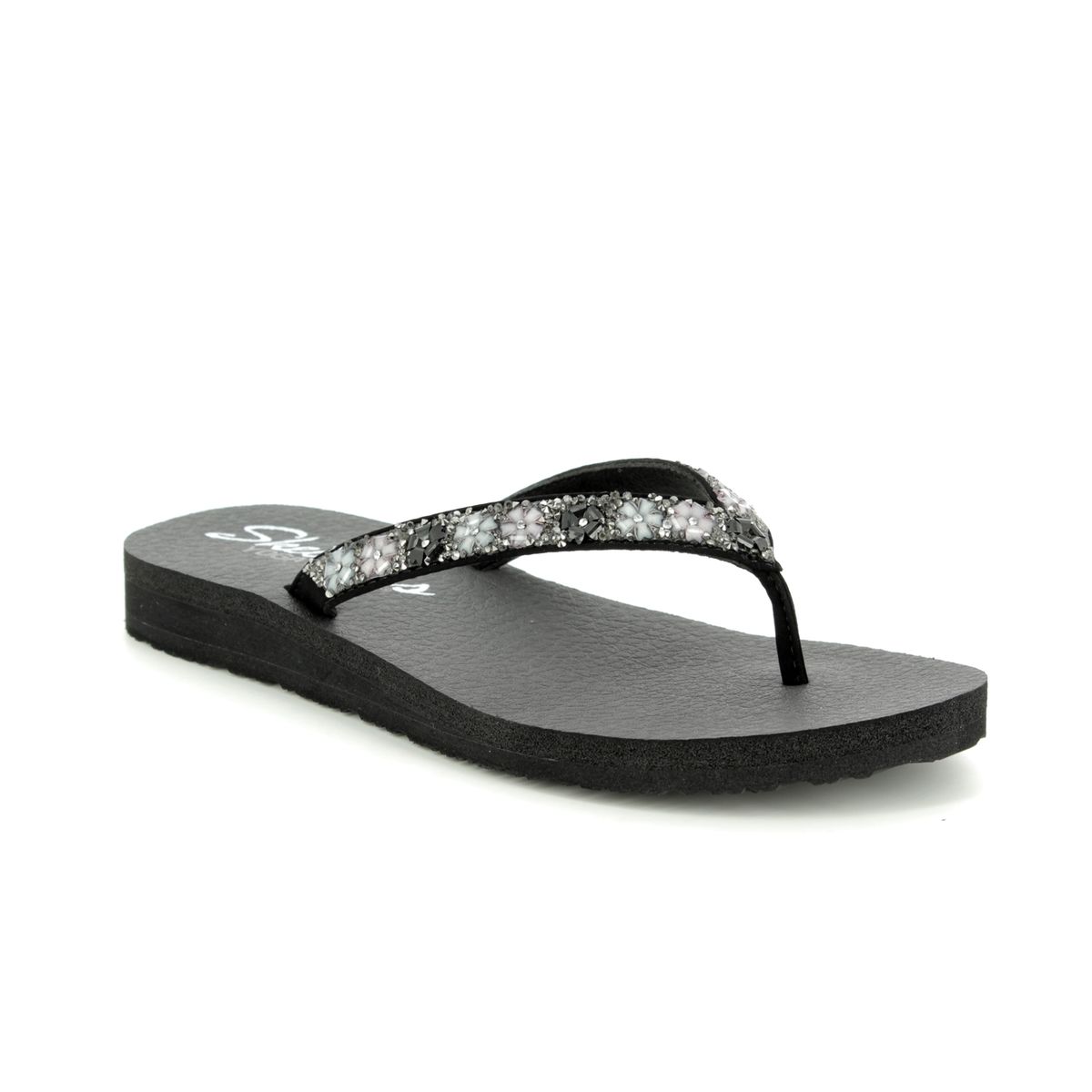 skechers white flip flops