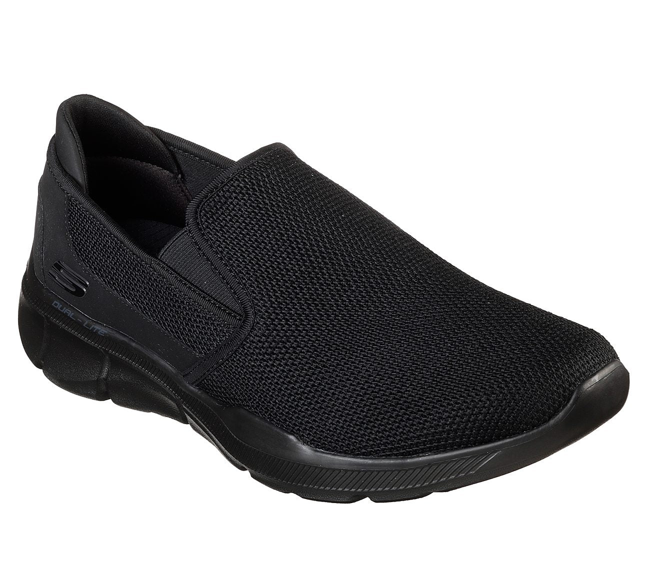 skechers black slip on tennis shoes