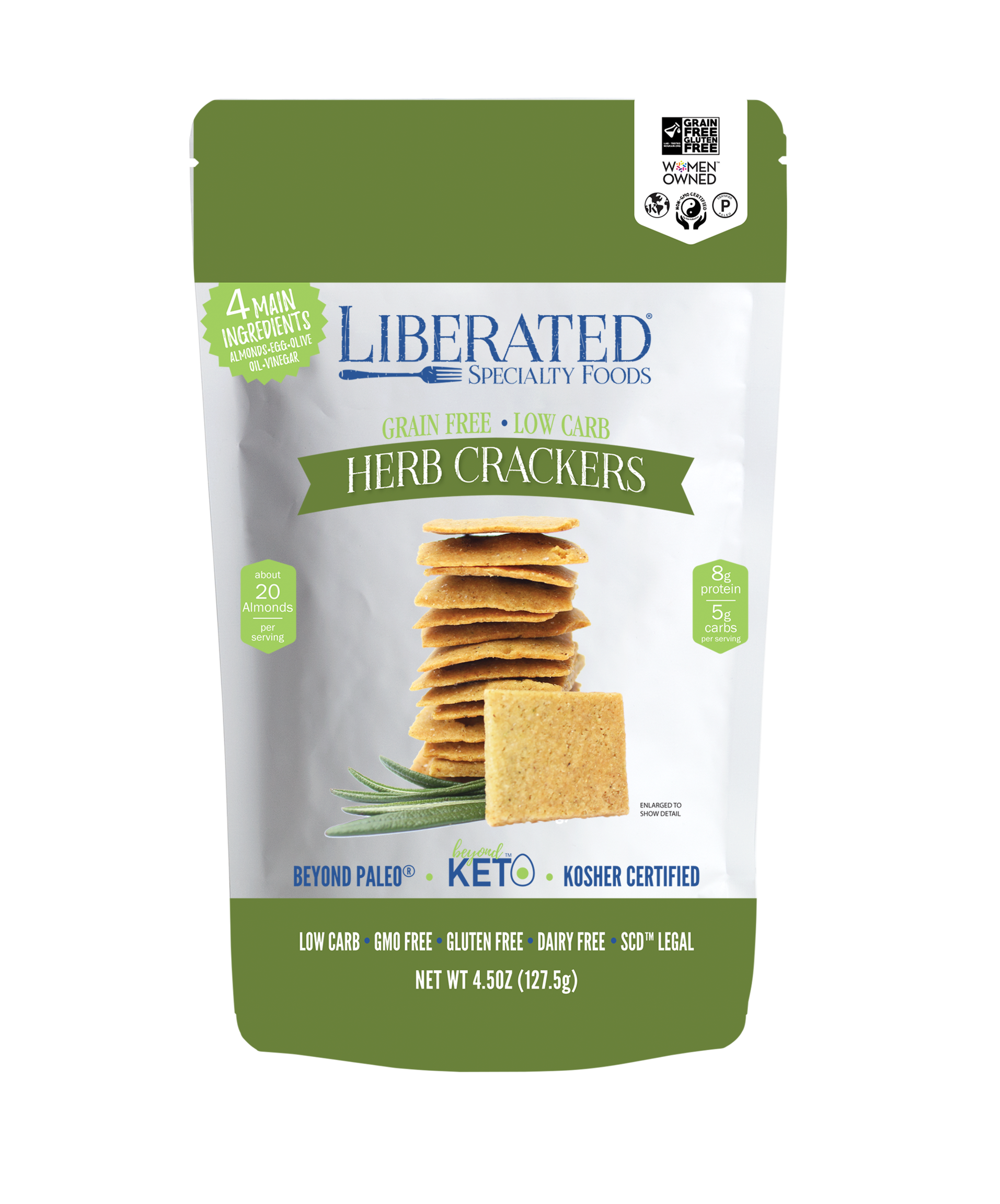 Herb Crackers Liberated Specialty Foods