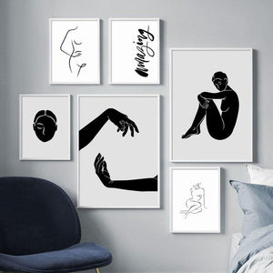 Abstract Black White Minimalist Artwork Paintings Gallery Wallrus Free Worldwide Shipping