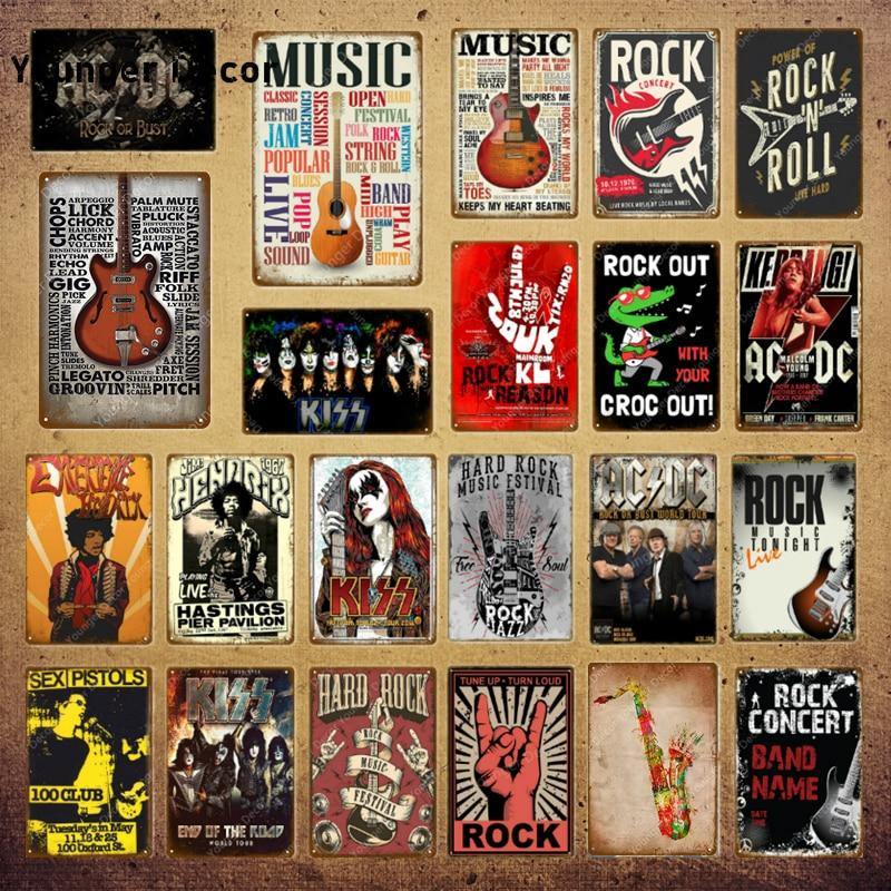 Rock Music Gallery Wall Art Metal Signs Mix Match Gallery Wallrus Free Worldwide Shipping