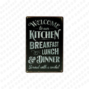 Fun Vintage Family Home And Kitchen Rules Metal Wall Art Signs Gallery Wallrus Free Worldwide Shipping