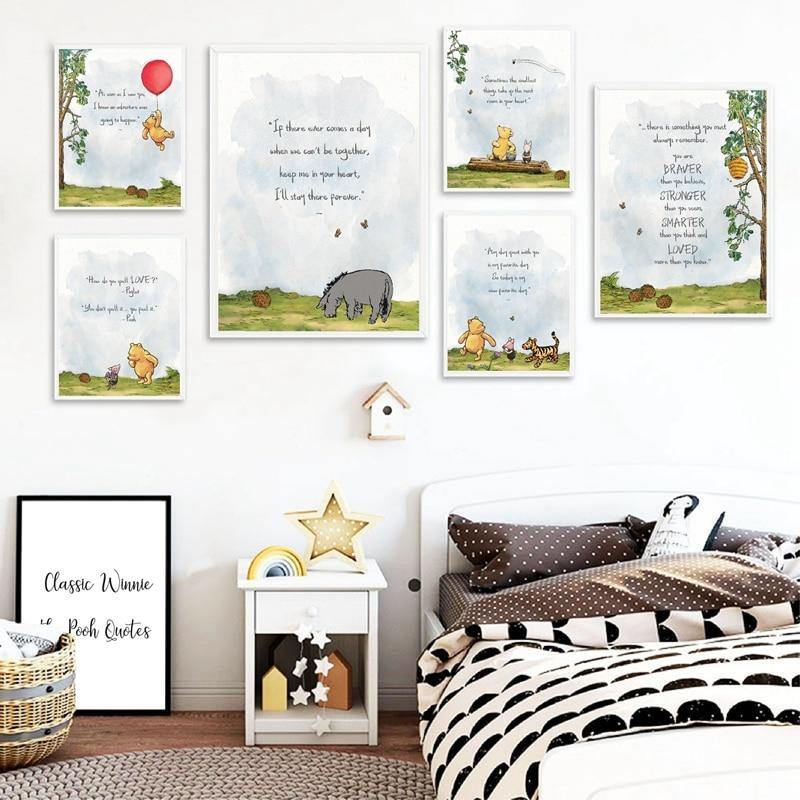 Winnie The Pooh Quotes Gallery Wall Art Prints Gallery Wallrus Free Worldwide Shipping