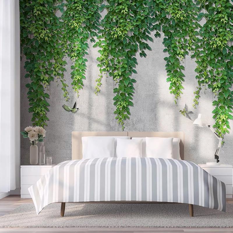 Green Vine Leaves Wall Mural | Gallery Wallrus | Free Worldwide Shipping