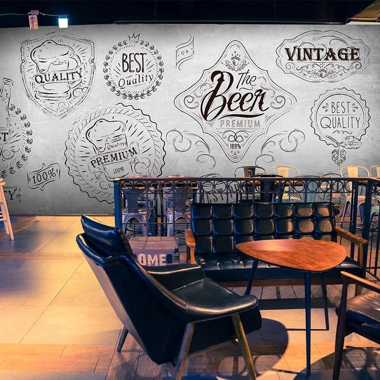 Vintage Beer Bar Wall Murals (Various Designs)